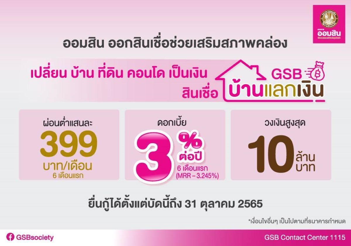 สินเชื่อ GSB บ้านแลกเงิน